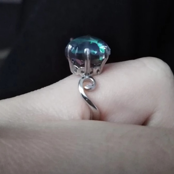 🔥LAST 1🔥NEW HEXAGON MYSTIC TOPAZ SS RING - Picture 4 of 8
